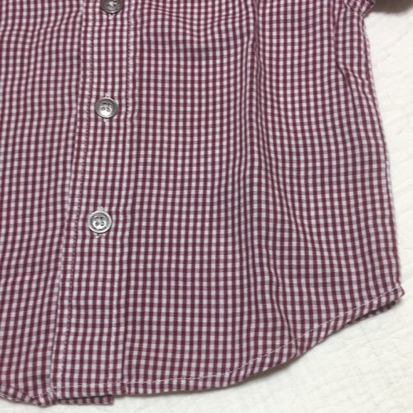 12m (4/$20) Maroon Check Shirt by Calvin Klein - Picture 2 of 15